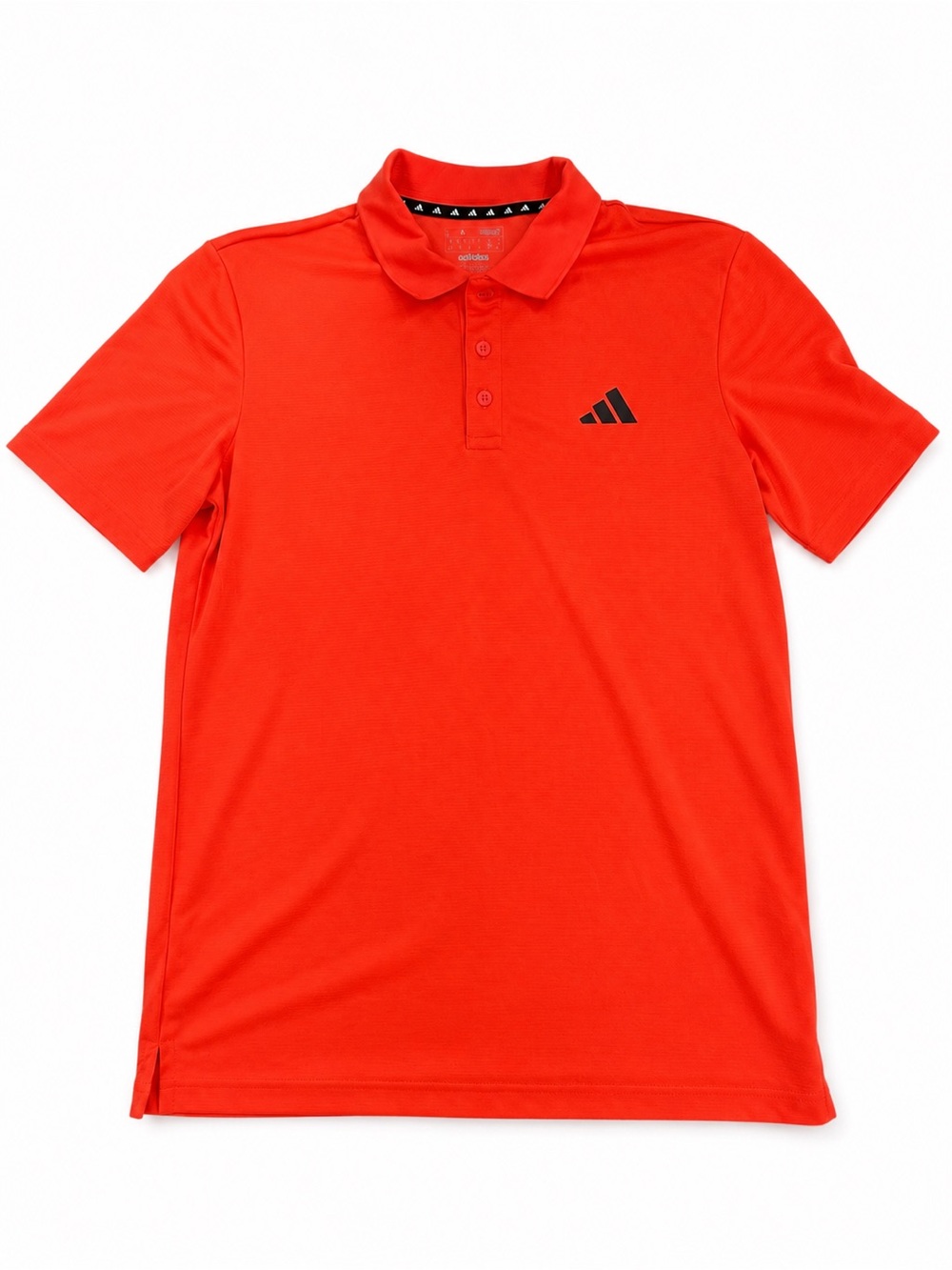 adidas Red Short-Sleeve Golf Polo with Black Logo